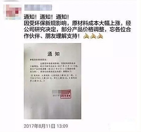 涨价通知