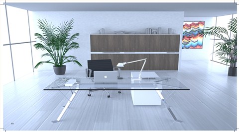 玻璃台面班台|办公桌